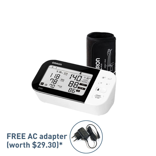 [Bundle Set] Upper Arm Automatic Blood Pressure Monitor HEM-7361T + Free AC Adapter