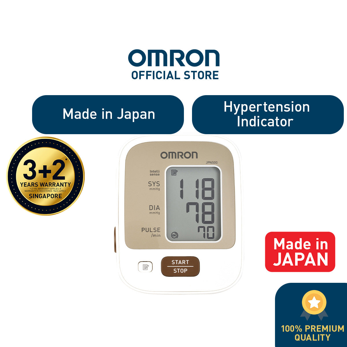 Upper Arm Automatic Blood Pressure Monitor JPN-500